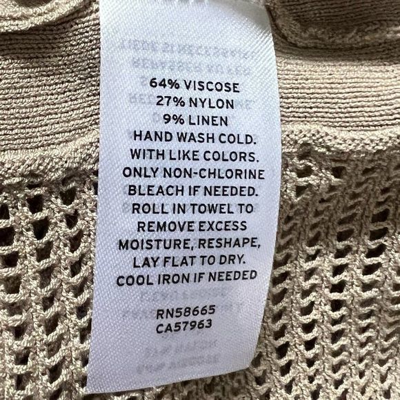 NWOT NORDSTROM Mesh Open Cardigan in Tan Cobblestone (XL/XXL) - Picture 9 of 11